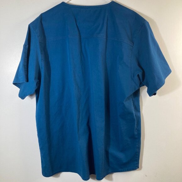 Mens Carhartt V Neck Scrub Top Green XL C16418 #1 Cotton Poly Spandex Ripstop - Picture 2 of 8